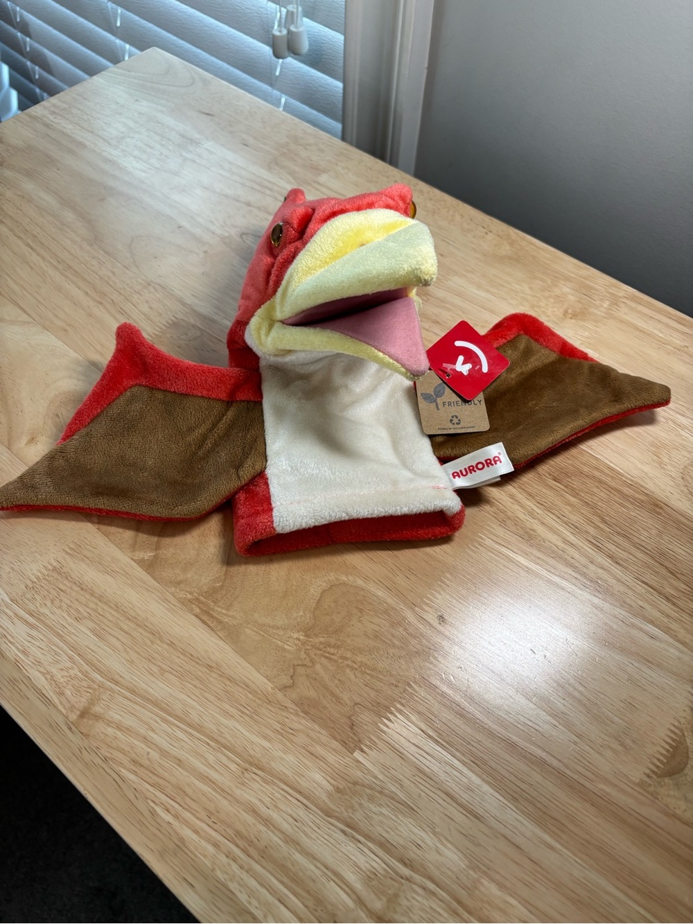 AURORA Plush Pterodactyl Winged Flying Dinosaur Hand Puppet Golf Head Cover NWT